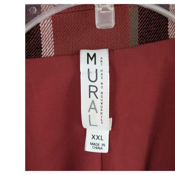 Mural Blazer Jacket Womens XXL Red Striped Suit Jacket Academia Office Workwear - Picture 4 of 15